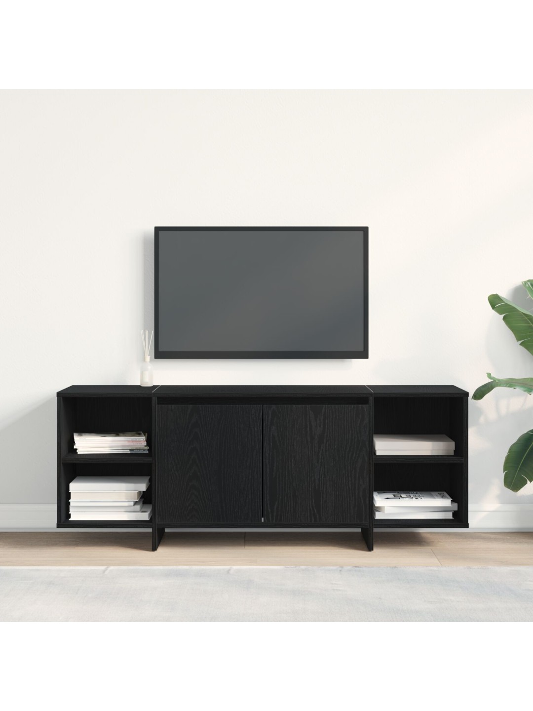Tv stánek - černý dub - 120x30x40.5 cm - vyrobeno z inženýrské dřeviny