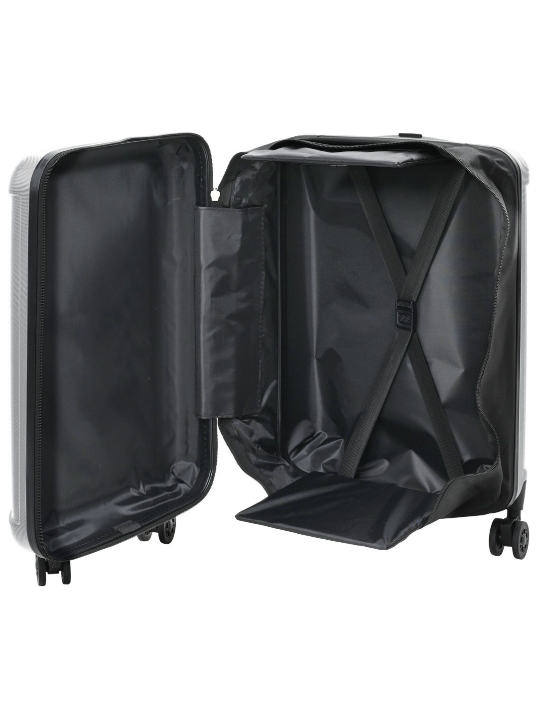 Skládací kufr hard shell 20 palců stříbrný 34 x 23 x 55,5 cm abs