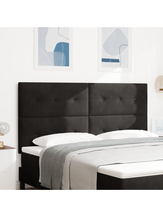 Hlava postele s knoflíky černá 180 cm samet