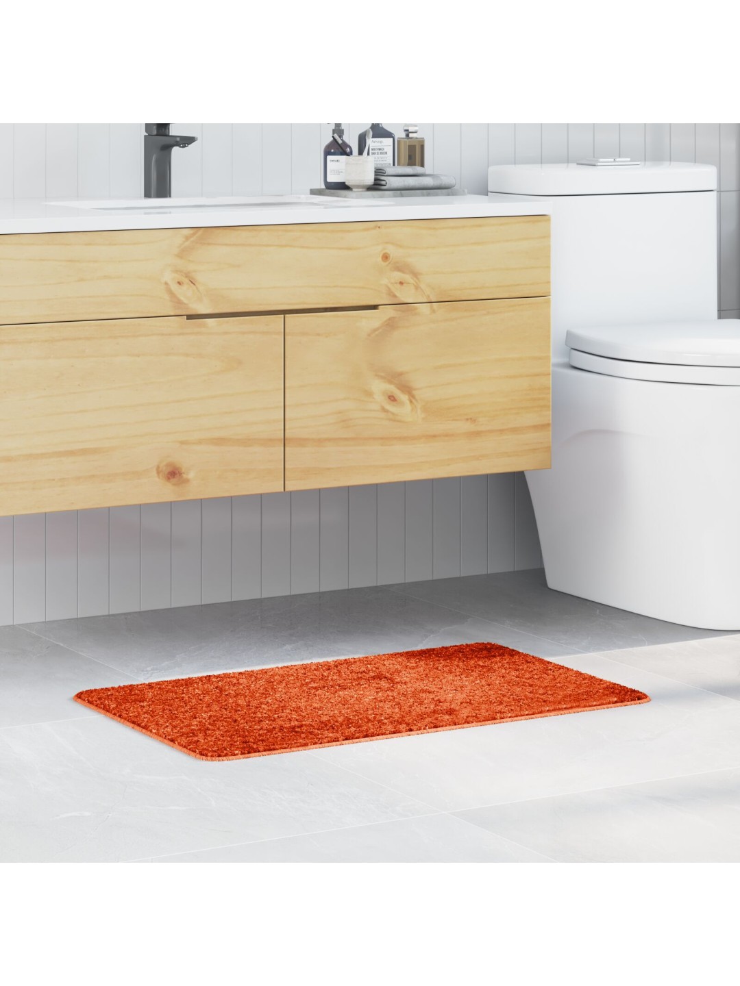 Koupelnová předložka obdélníková oranžová 50x80 cm polypropylenová protiskluzová