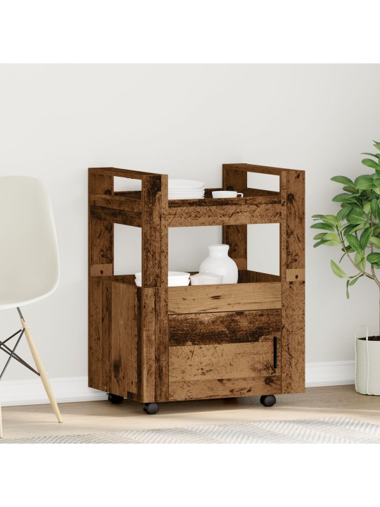 Kuchyňský vozík staré dřevo 60x45x80 cm zpracované dřevo