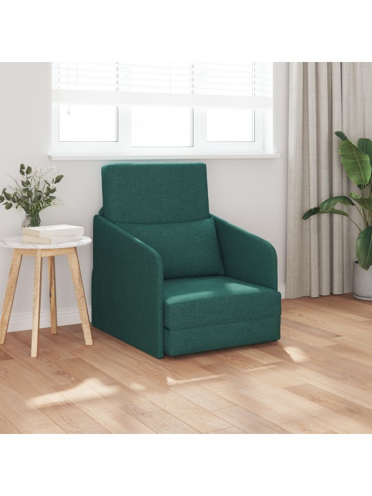 Floor sofa bed 2-v-1 tmavě zelená 65x80x83 cm tkanina