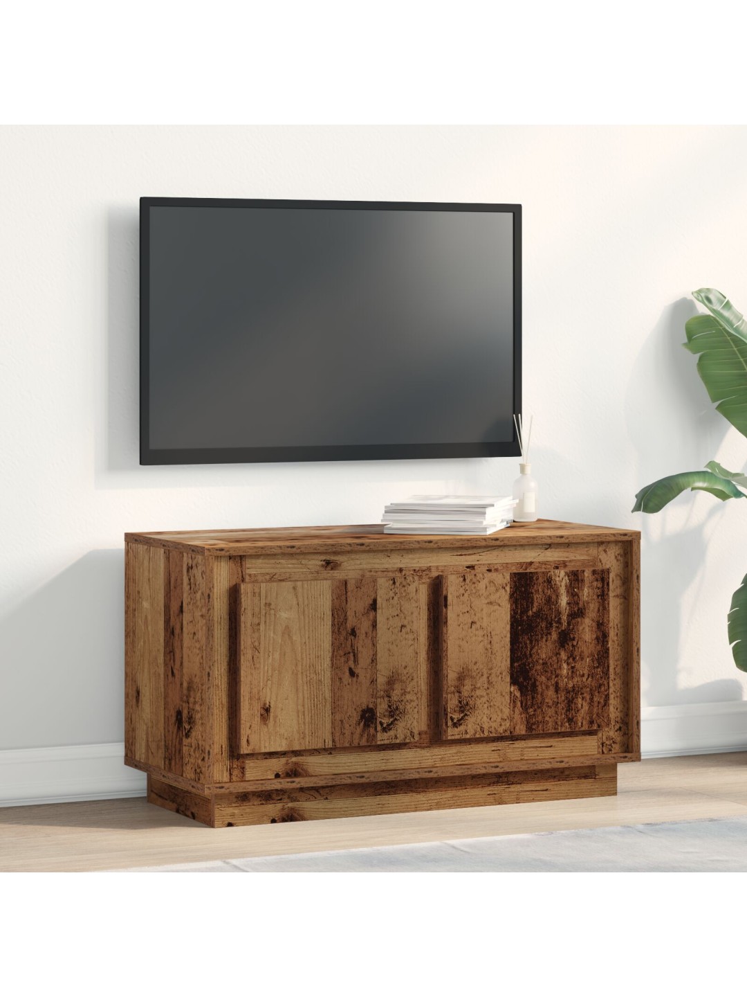 Tv skříň staré dřevo 80x35x45 cm z konstrukčního dřeva