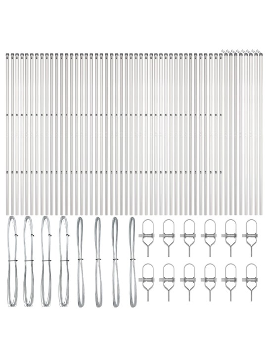 Sloupky plotu 52 ks ø32 mm 200 cm pozinkovaná ocel