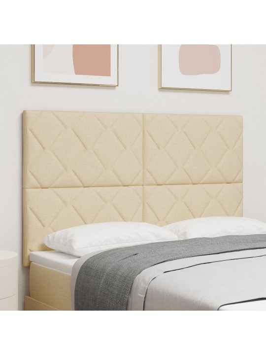 Čelo postele vzor diamantových bloků krémové 160 cm textil