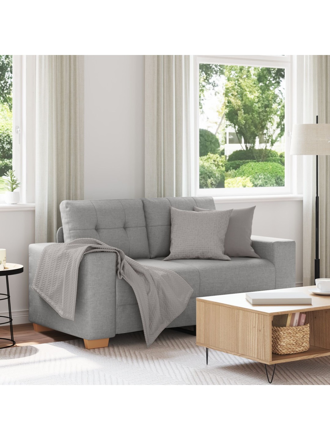 Dvoumístná pohovka cloud grey 120 cm textil