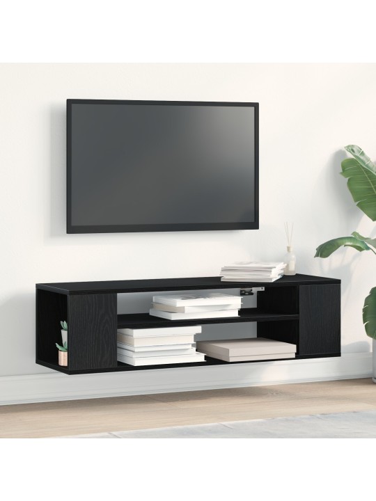 Nástěnná tv skříň černý dub 100x30x26,5 cm, kompozitní dřevo