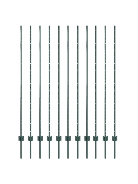 Sloupky na plot 11 ks u kanál zelené 150 cm oceli