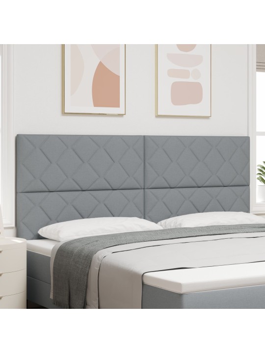 Čelo postele s diamantovými bloky světle šedé 200 cm textil