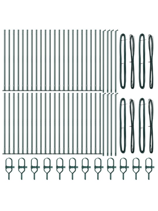 Plotové sloupky s podstavci 52 ks ø32mm 50cm pozinkovaná ocel