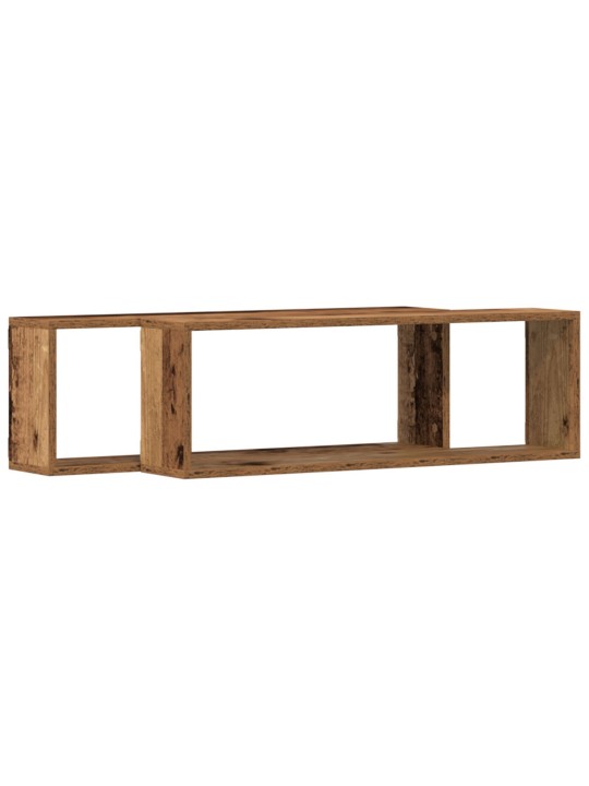 Nábytek na zeď 2 ks staré dřevo 80x15x26 cm kompozitní dřevo
