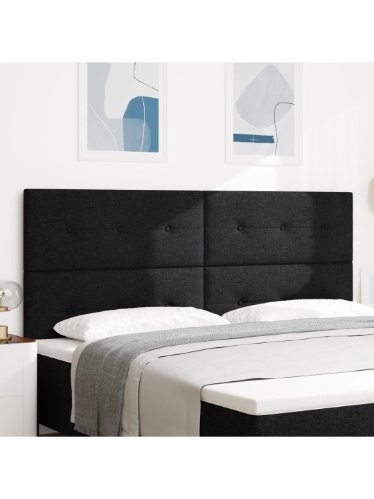 Čelo postele s knoflíkovým prošíváním černé 200 cm textil
