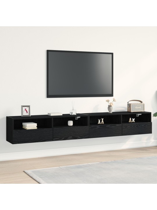 Tv skříňky 2 ks černý dub 100x30x30 cm inženýrské dřevo