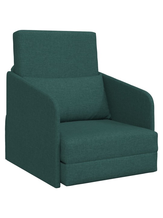 Floor sofa bed 2-v-1 tmavě zelená 65x80x83 cm tkanina