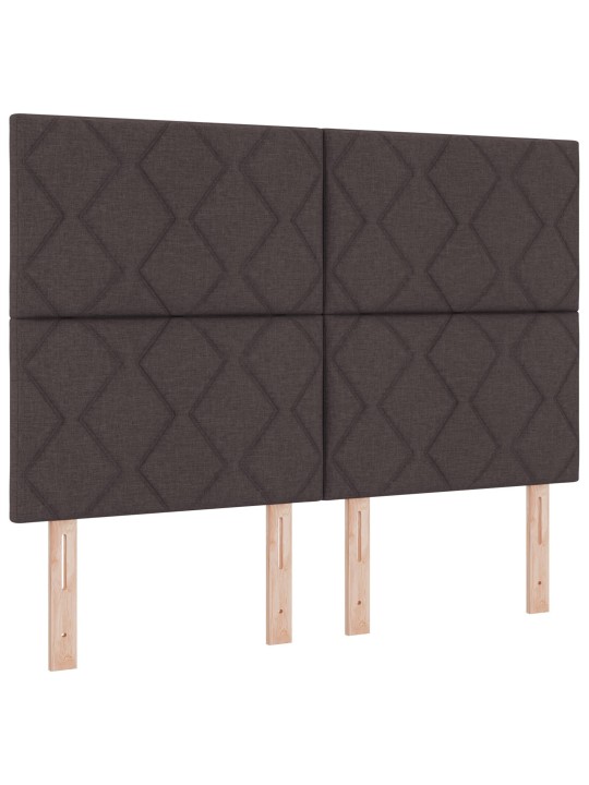 Čelo postele s diamantovými bloky hnědé 140 cm textil