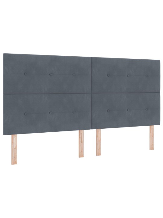 Čelo postele s knoflíkovým prošíváním tmavě šedé 200 cm samet