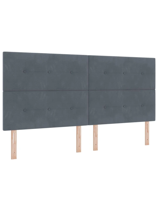 Čelo postele s knoflíkovým prošíváním tmavě šedé 200 cm samet