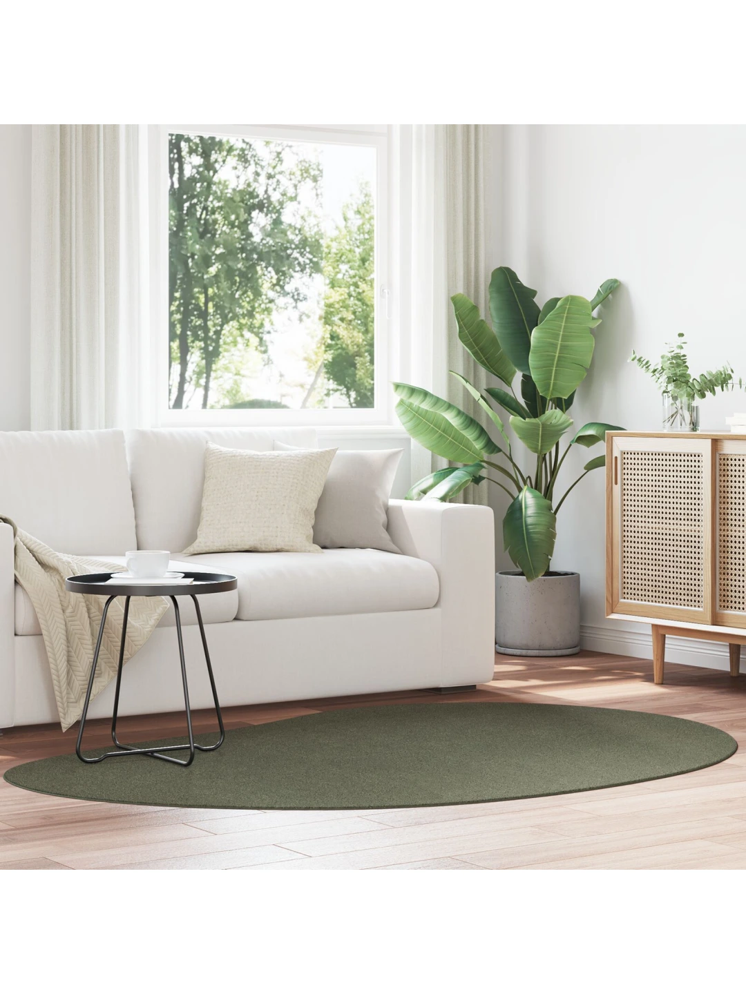 Koberec lesní zelená 140x200 cm polyester proti skluzu