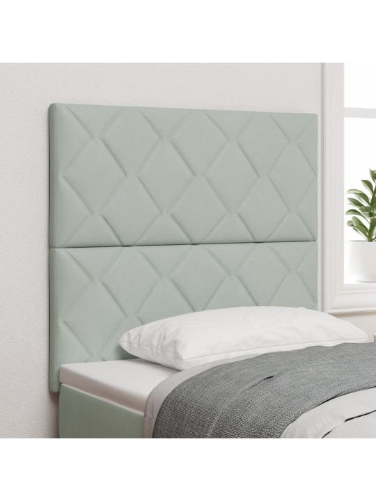 Čelo postele s diamantovým blokem design světle šedé 100 cm samet, čelo postele s diamantovým blokem design světle šedé 200 cm samet