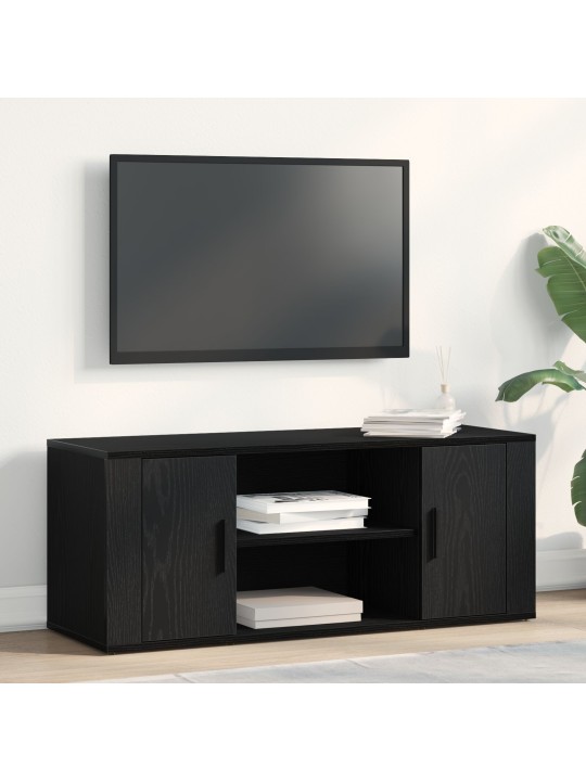 Tv skříň černá dub 100x35x40 cm kompozitní dřevo