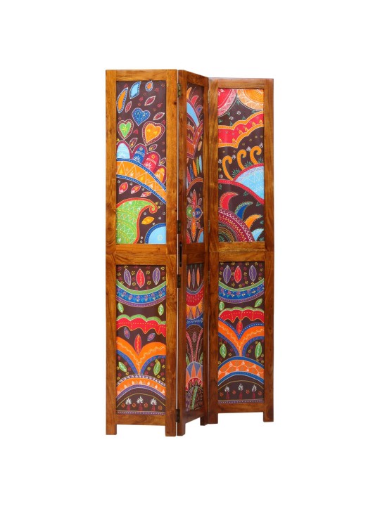 Příčka do pokoje 3 panely hnědá 35x1.5x160 cm masivní dřevo akácie