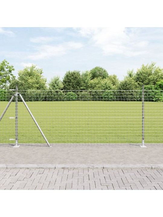Plotové sloupky s bytovými platnami 52 ks ø32mm 90cm pozinkovaná ocel