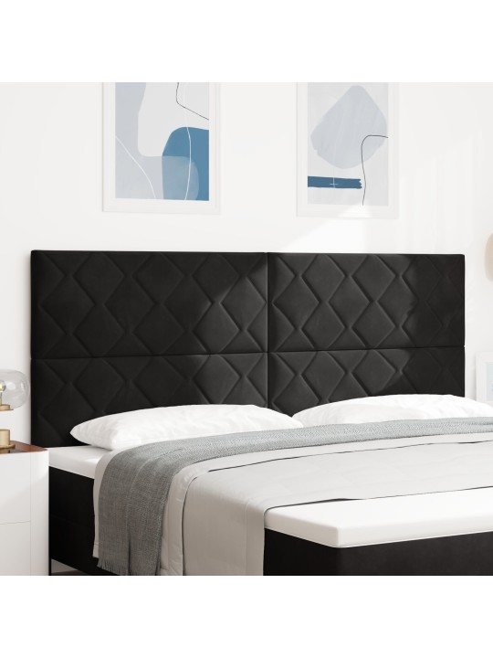 Čelo postele design diamantových bloků černé 200 cm samet