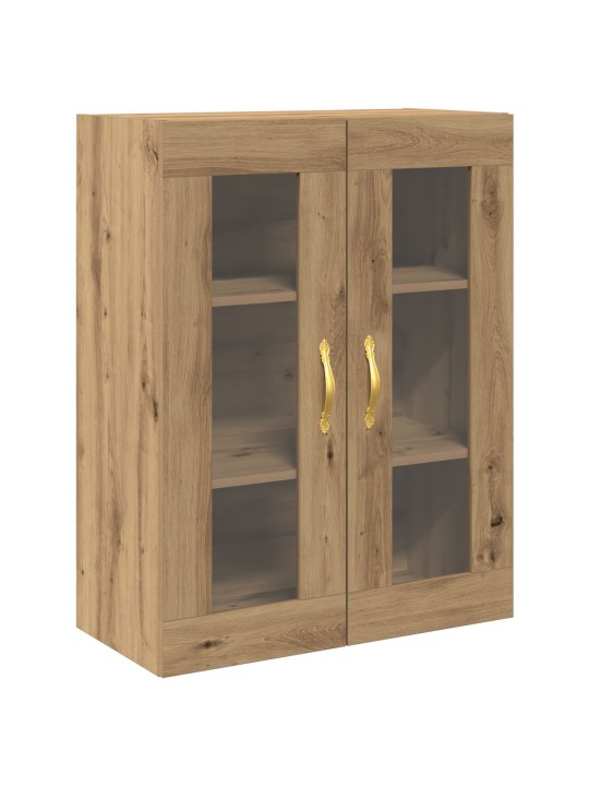 Nástěnný kabinet se skleněnými dveřmi řemeslný dub 69,5x34x90 cm