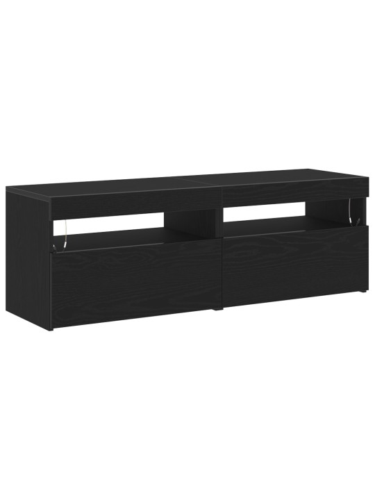 Televizní stolky s led osvětlením 2 ks černý dub 60x35x40 cm zpracované dřevo