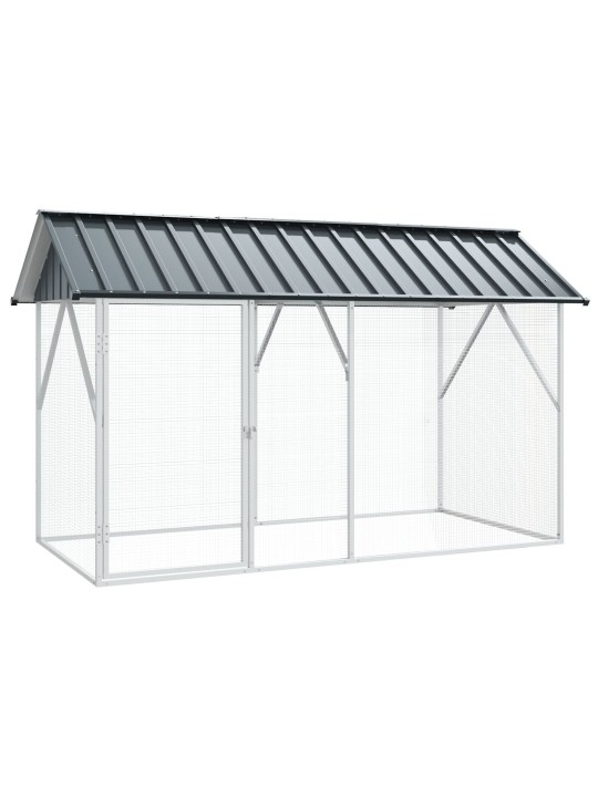 Voliéra pro ptáky antracit 112x227x141 cm ocel