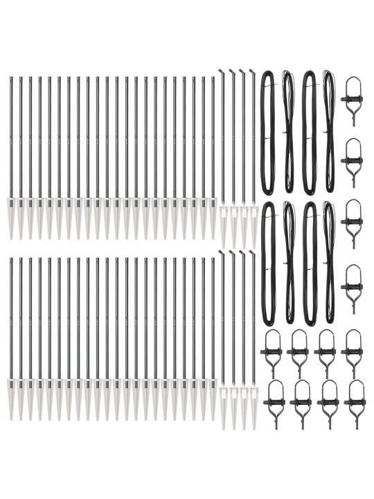 Plotové sloupky s hrotem 52 ks ø32 mm 170 cm pozinkovaná ocel