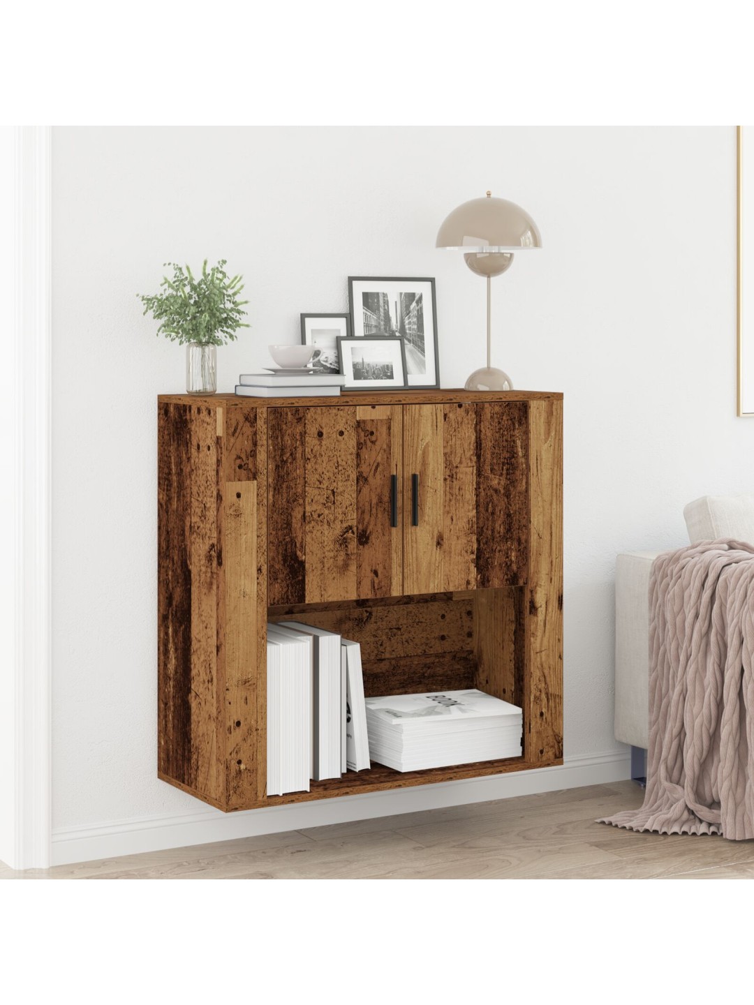 Nástěnný kabinet staré dřevo 80x33x80 cm