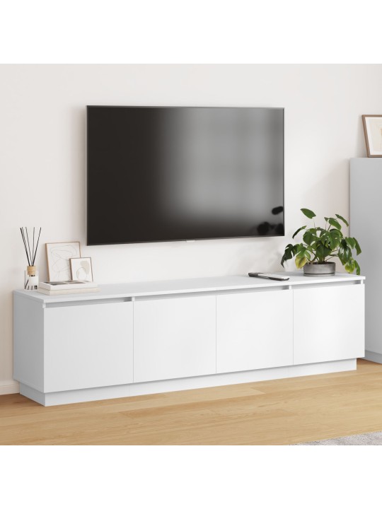 Tv skříň s led bílá 180x38x49 cm kompozitní dřevo