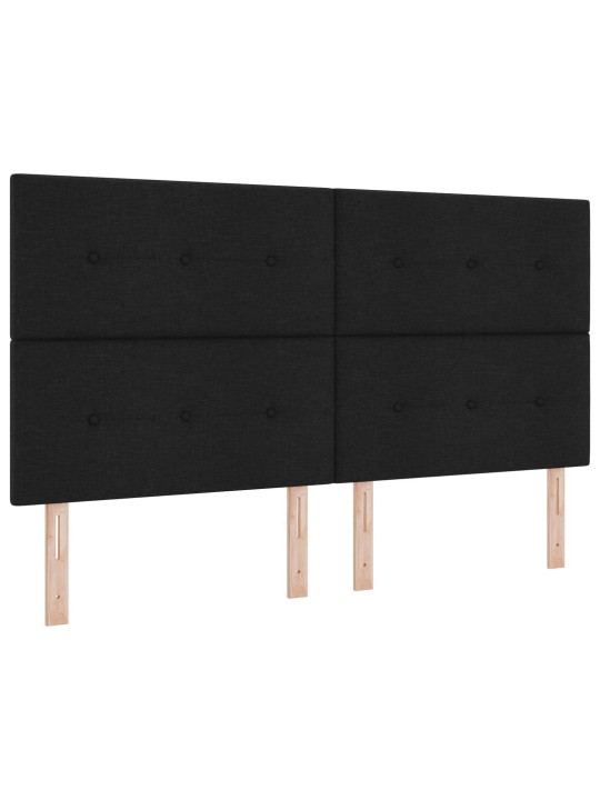 Hlava postele s knoflíkovým prošíváním černá 180 cm textil