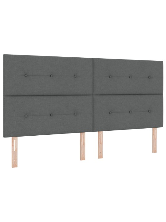 Hlava postele s knoflíky, tmavě šedá, 200 cm, látková