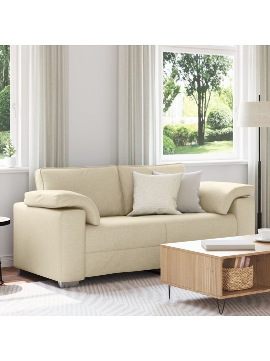 Loveseat pohovka krémová 140 cm tkanina