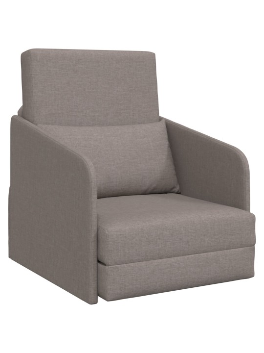 Podlahová rozkládací postel 2-v-1 taupe 65x80x83 cm textil