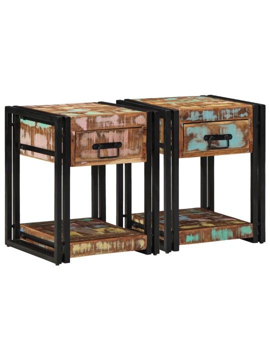Noční stolky 2 ks 40x40x50 cm masivní recyklované dřevo