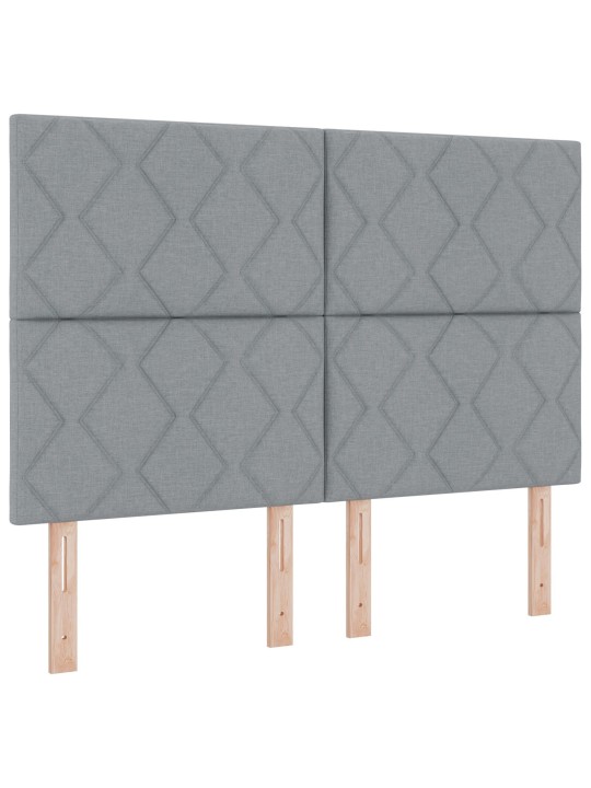 Čelo postele s diamantovým blokovým designem světle šedé 160 cm textilie
