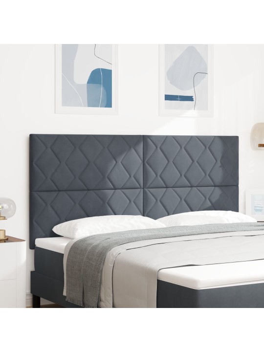 Čelo postele diamond blocks design tmavě šedé 180 cm samet