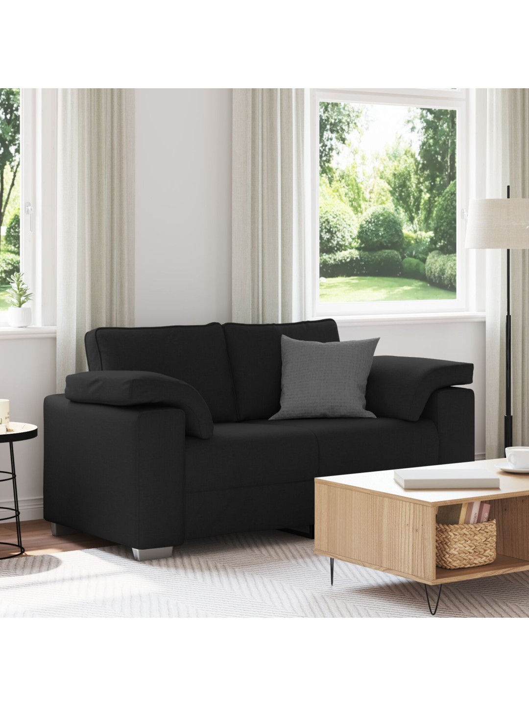 Dvosed černý 120 cm textil
