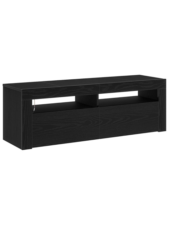 Tv stolek s led černý dub 120x35x40 cm kompozitní dřevo