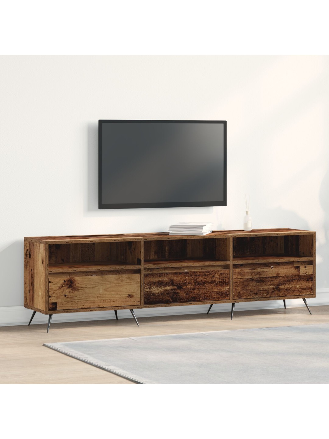 Televizní skříň staré dřevo 150x30x44,5 cm zpracované dřevo