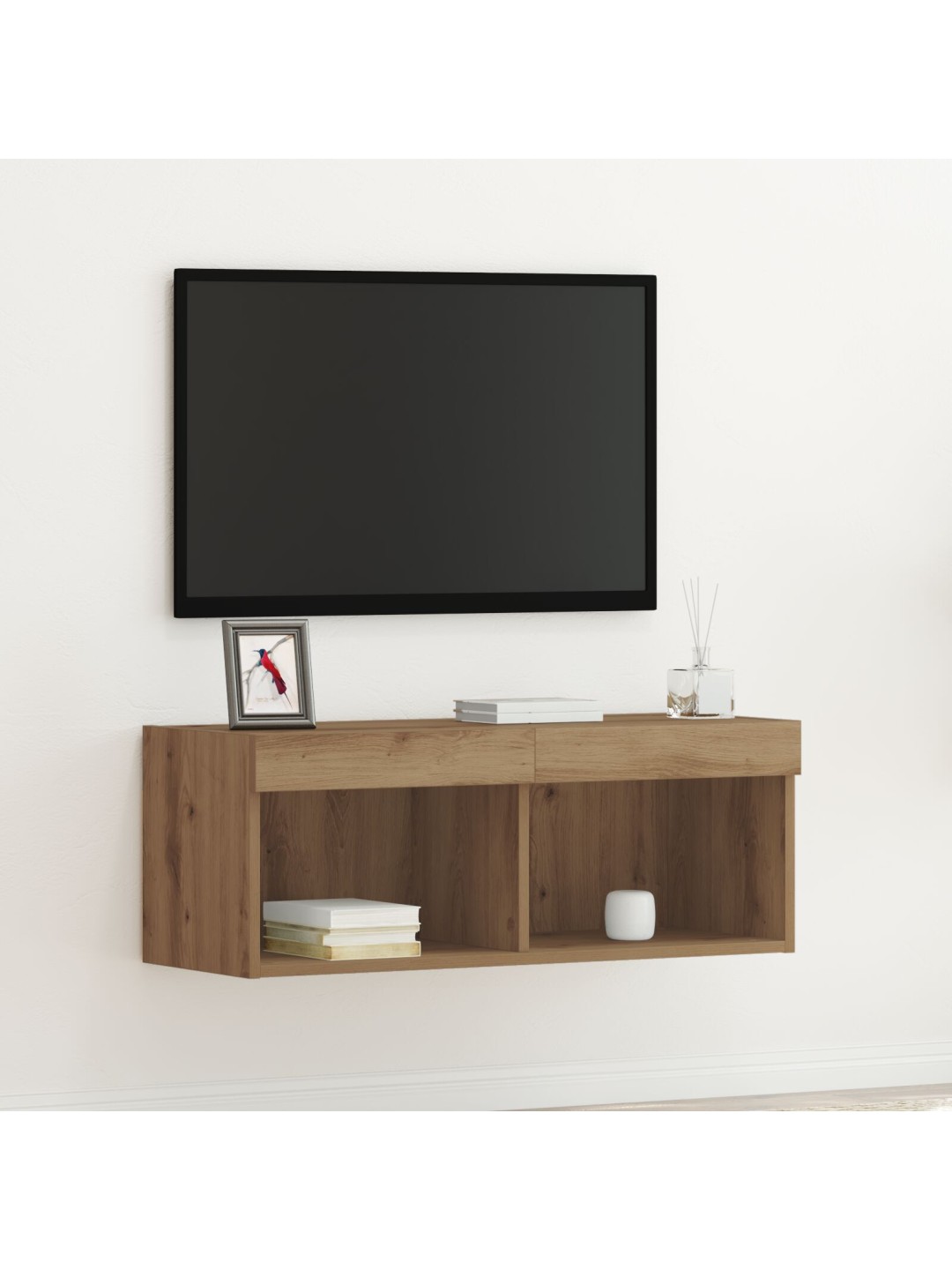 Tv skříň se světly led artisan oak 80x30x30 cm