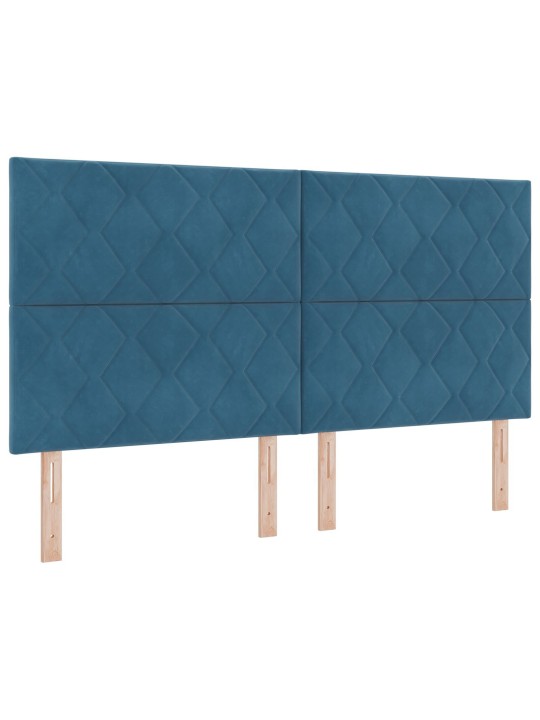 Čelo postele geometrický blok námořnická modrá 180 cm samet