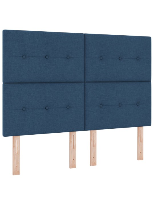 Hlava postele s knoflíky, modrá, 160 cm, textil