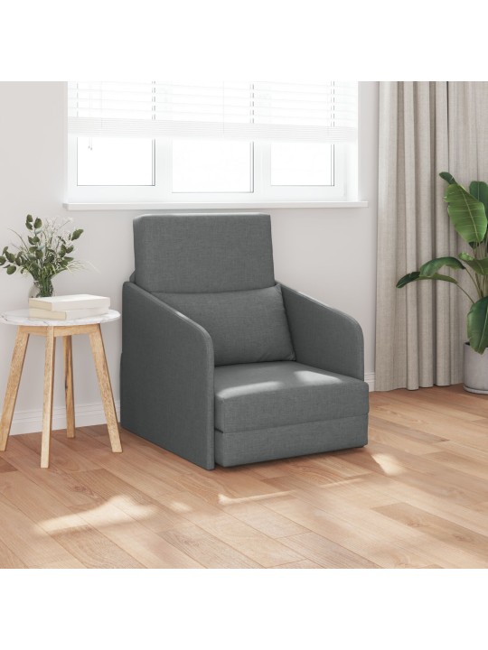 Pohovka na podlaze 2-v-1 tmavě šedá 65x80x83 cm látka