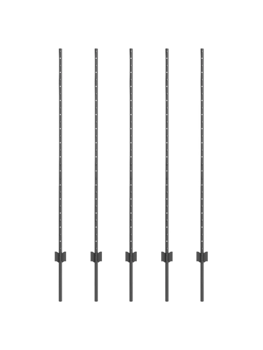 Plotové sloupky 10 ks u-tyč šedé 140 cm ocel