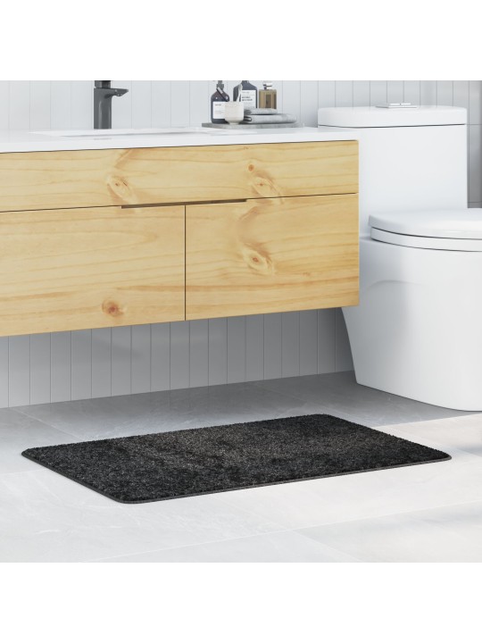 Koupelnová předložka obdélníková tmavě šedá 60x90 cm polypropylen protiskluzová