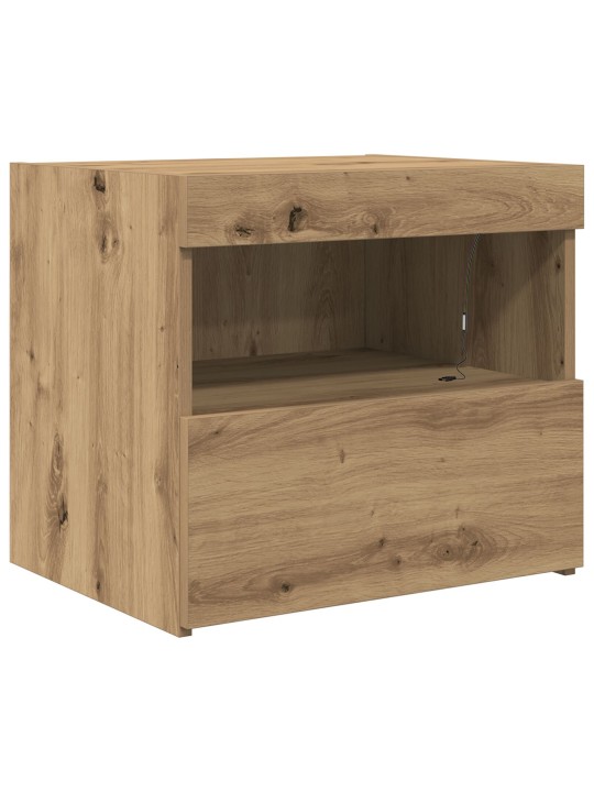 Noční stolek s led osvětlením artisan oak 50x40x45 cm
